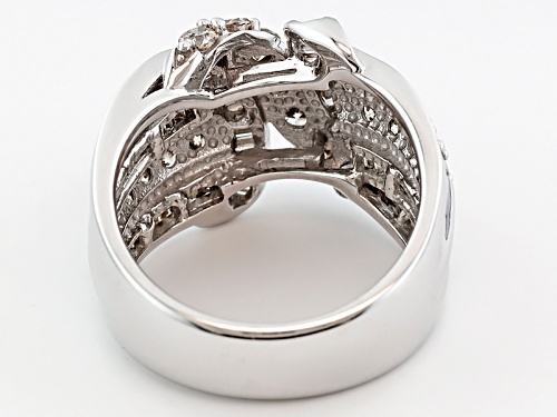 2.00ctw Round & Baguette Diamond 10k White Gold Ring - Size 7