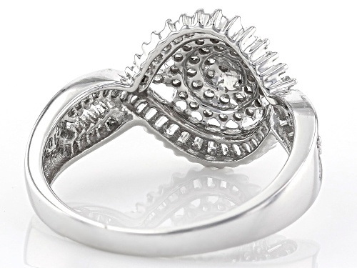 .50ctw Round & Baguette Diamond 10k White Gold Ring - Size 6