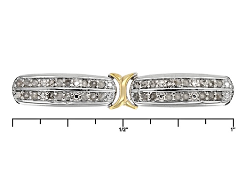 Emulous™ 0.95ctw Round White Diamond Rhodium And 18k Yellow Gold Over Brass Bracelet - Size 6.5