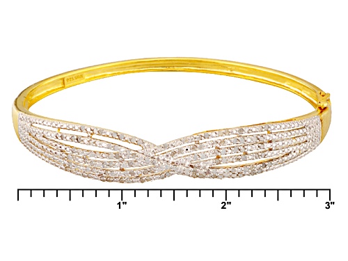 1.00ctw Round White Diamond 14k Yellow Gold Over Sterling Silver Bracelet - Size 8