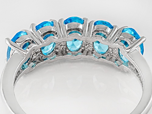 Bella Luce ® Esotica ™ 3.65ctw Oval Neon Apatite Simulant Rhodium Over Silver Ring - Size 7
