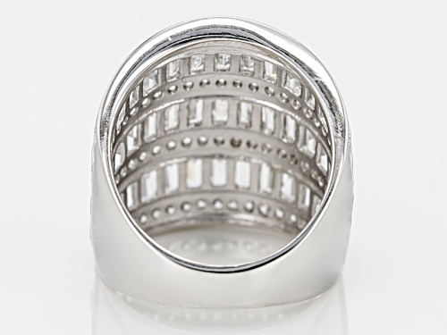 Bella Luce ® 6.50ctw Baguette And Round Rhodium Over Sterling Silver Ring - Size 8