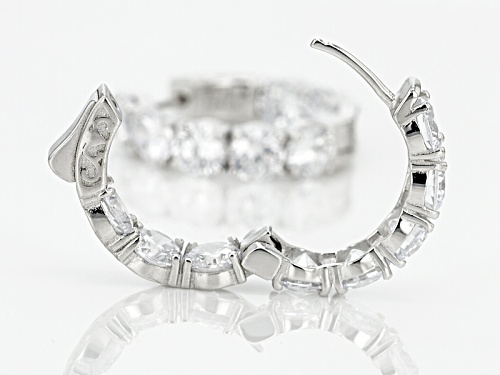 Bella Luce ® 12.80ctw Round Rhodium Over Sterling Silver Hoop Earrings