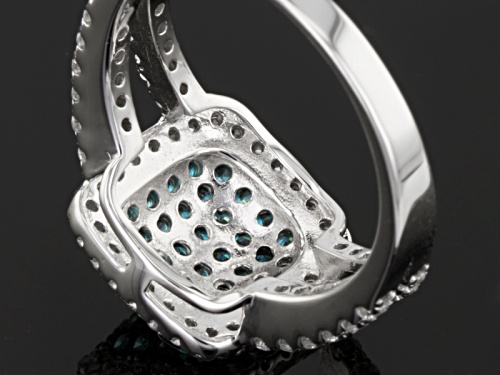 Bella Luce ® 1.76ctw Neon Apatite & White Diamond Simulant Rhodium Over Sterling Silver Ring - Size 11
