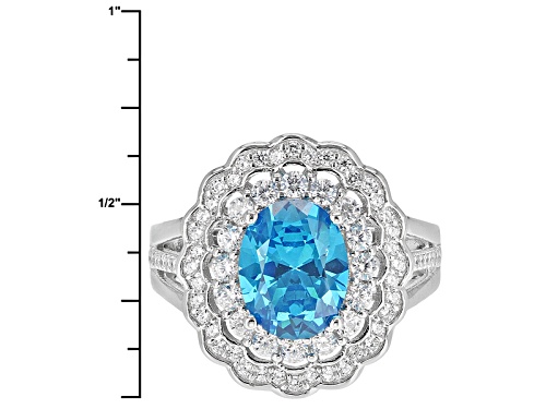 Bella Luce ® 4.00ctw Neon Apatite And White Diamond Simulants Rhodium Over Sterling Silver Ring - Size 10
