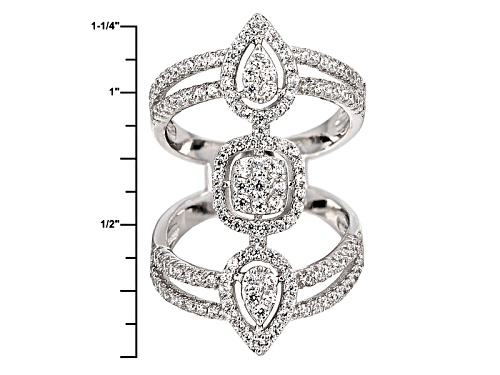 Bella Luce ® 2.40ctw Rhodium Over Sterling Silver Ring (1.14ctw Dew) - Size 5