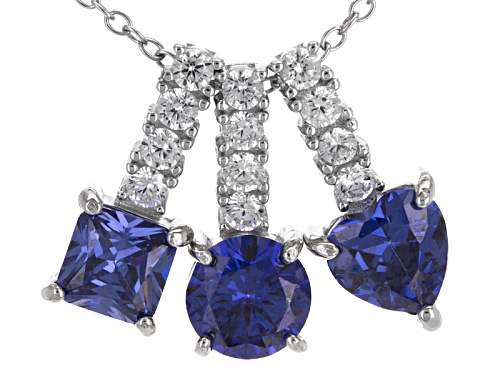 Bella Luce ® 12.20ctw Tanzanite And White Diamond Simulants Rhodium Over Silver Jewelry Set