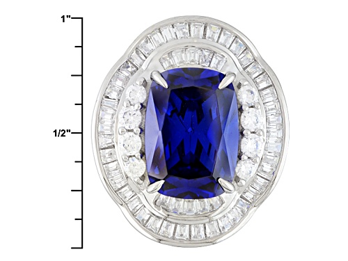 Bella Luce® 8.12ctw Tanzanite And White Diamond Simulants Rhodium Over Sterling Silver Ring - Size 6