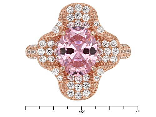 Bella Luce ® 5.90ctw Pink And White Diamond Simulants Eterno ™ Rose Ring - Size 6