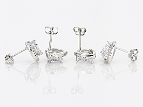 Bella Luce ® 5.08ctw Rhodium Over Sterling Silver Heart And Triangle Earrings Set