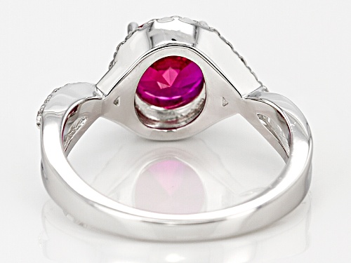 Bella Luce®3.04ctw Lab Created Ruby And White Diamond Simulant Rhodium Over Sterling Silver Ring - Size 12