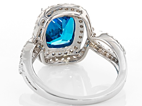 Bella Luce ®Esotica™6.00ctw Neon Apatite And White Diamond Simulants Rhodium Over Sterling Ring - Size 10