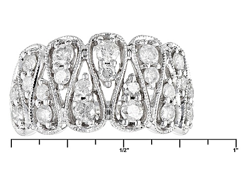 1.00ctw Round White Diamond 10k White Gold Band Ring - Size 7