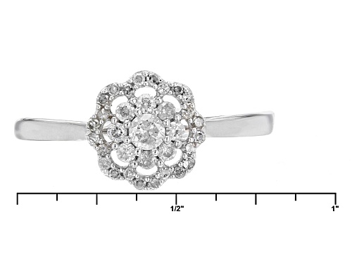 .33ctw Round White Diamond 10k White Gold Ring - Size 7