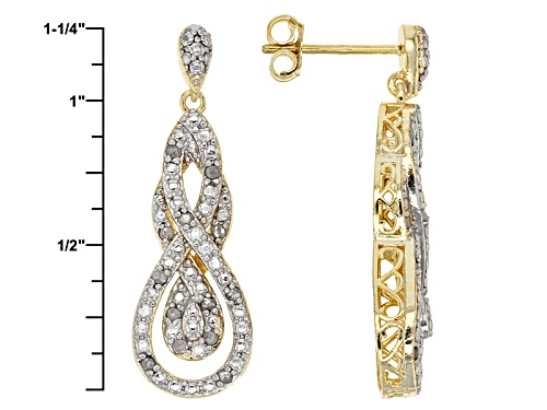 Emulous™ .25ctw Round Diamond 18k Yellow Gold Over Brass Earrings