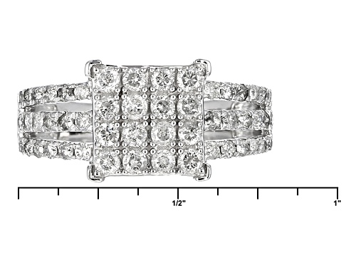 1.10ctw Round White Diamond 10k White Gold Ring - Size 6