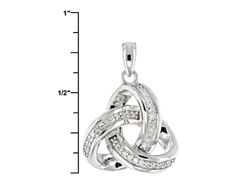 .10ctw Round White Diamond Rhodium Over Sterling Silver Pendant With An 18inch Cable Chain