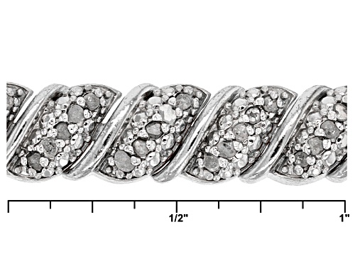 Emulous™ 1.00ctw Round White Diamond Rhodium Over Brass Bracelet - Size 7.25