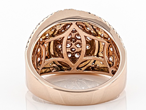 1.61ctw Round Natural Pink And White Diamond 14K Rose Gold Ring - Size 5