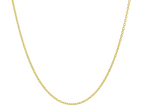 18K Yellow Gold Over Sterling Silver Rolo Chain Necklace Set Of 10 - Size 20