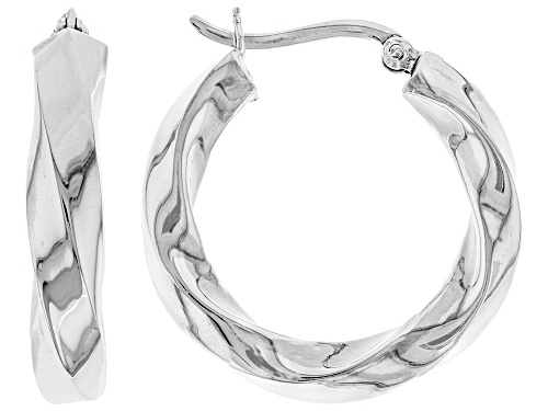 Sterling Silver Twisting Hoop 8 mm Earring and Slip on 8 inch Bangle