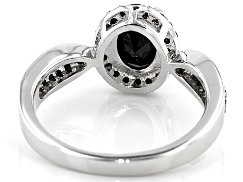 1.82ctw Mixed Shape Black Spinel Rhodium Over Sterling Silver Ring - Size 9