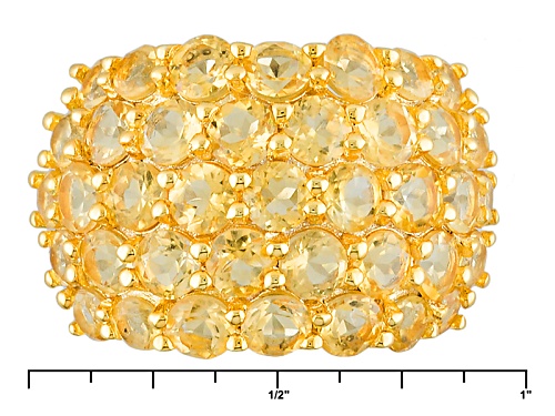2.55ctw Round Yellow Citrine Yellow Rhodium And Rhodium Over Sterling Silver Cluster Band Ring - Size 12