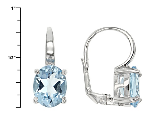 6.40ctw Oval Glacier Topaz™ Rhodium Over Sterling Silver Dangle Earrings