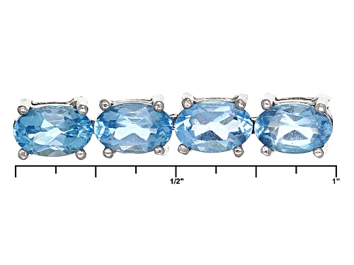 5.91ctw Swiss Blue Topaz Rhodium Over Silver Sliding Adjusts Approximately 6