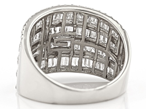 1.57ctw Round & Baguette White Diamond 14K White Gold Ring - Size 8