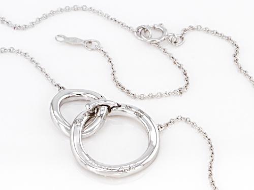 0.17ctw Round White Diamond 10K White Gold Convertible Interlocking Circle Necklace - Size 18