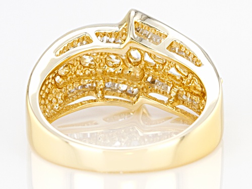 0.75ctw Marquise & Baguette White Diamond 14K Yellow Gold Ring - Size 7