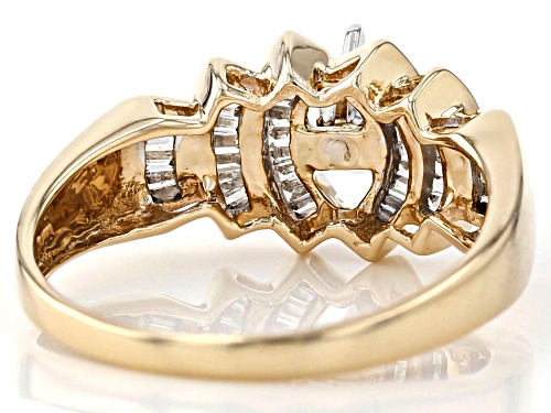 0.37ctw Marquise & Baguette White Diamond 10K Yellow Gold Ring - Size 6