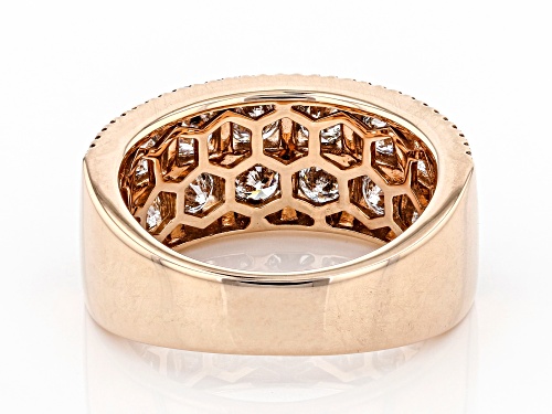 2.30ctw Round White Diamond 10K Rose Gold Wide Band Ring - Size 7