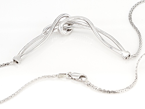 0.25ctw Round And Baguette White Diamond Rhodium Over Sterling Silver Necklace - Size 17