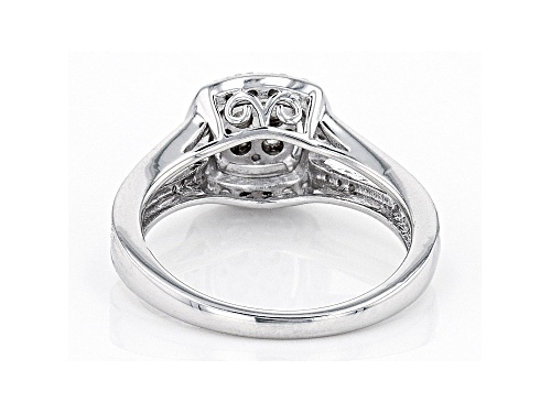 0.25ctw Round White Diamond Rhodium Over Sterling Silver Cluster Ring - Size 7