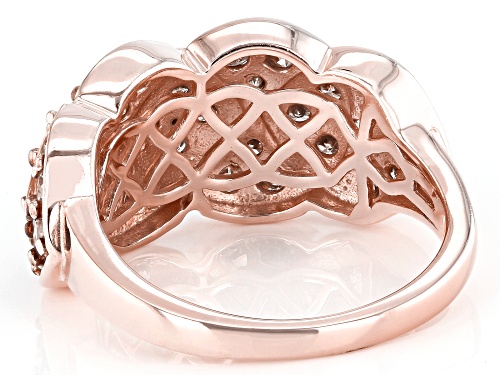 1.50ctw Round Champagne Diamond 18k Rose Gold Over Sterling Silver Band Ring - Size 6