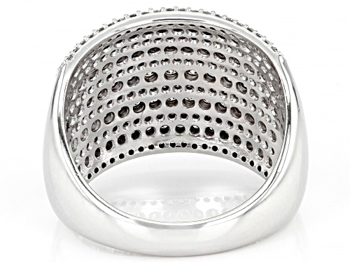 1.75ctw Round White Diamond 10k White Gold Wide Band Ring - Size 8