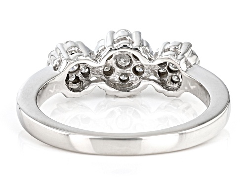 0.50ctw Round White Diamond 10k White Gold Cluster Ring - Size 6