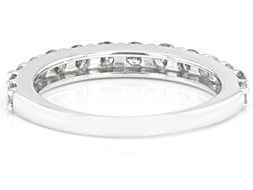 0.85ctw Round White Diamond 10k White Gold Band Ring - Size 10