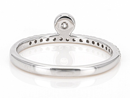 0.20ctw Round White Diamond 10k White Gold Band Ring - Size 4