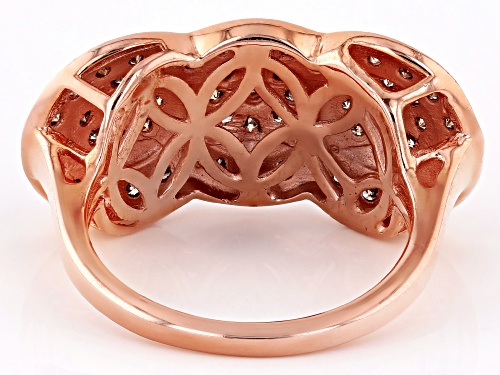 1.50ctw Round Champagne Diamond 14k Rose Gold Over Sterling Silver Cluster Ring - Size 8