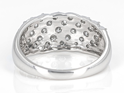 0.95ctw Round White Diamond 10k White Gold Ring - Size 6