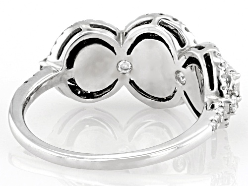 0.75ctw Round White Diamond 10k White Gold Halo Ring - Size 6