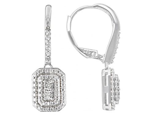 0.23ctw Round White Diamond Rhodium Over Sterling Silver Set Of 3 Pairs Of Earrings