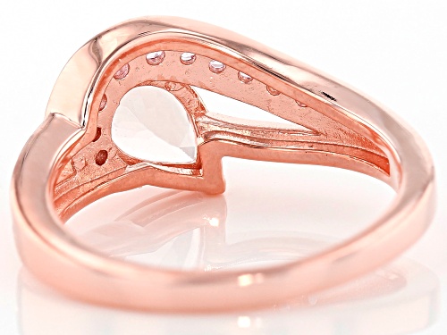 .96ct pear shape peach morganite with .23ctw pink sapphire 18k rose gold over sterling silver ring - Size 8