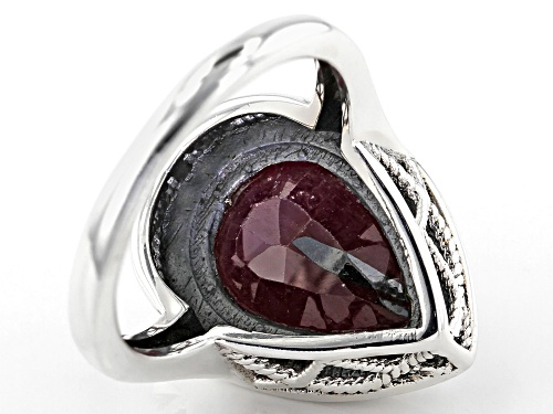 4.00ct Red Ruby Sterling Silver Ring - Size 9