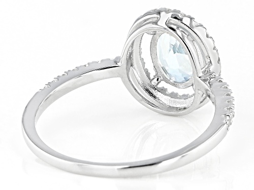 1.4ctw Oval Sky Blue Topaz With 0.6ctw White Topaz Rhodium Over Sterling Silver Ring - Size 9