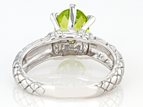 1.80ct  Peridot Rhodium Over Sterling Silver Solitaire Ring - Size 10