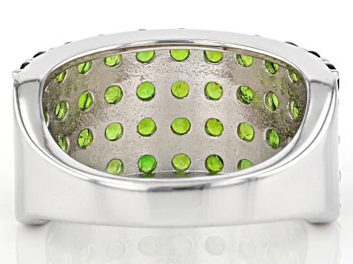 2.86ctw Round Chrome Diopside Rhodium Over Sterling Silver Ring - Size 10